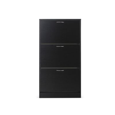 ANAU 3 Drawer Shoe Cabinet Storage Rack - BLACK