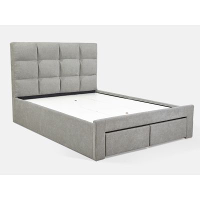 MUSALA Queen Bed Frame with Storage - LIGHT GREY