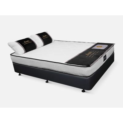 Vinson Fabric Queen Bed with Deluxe Mattress - Black
