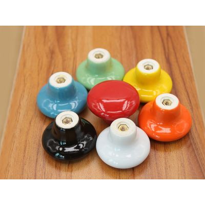 Candy Colorful Ceramic Round Cabinet Wardrobe Drawer Cupboard Knob Pull 33mm