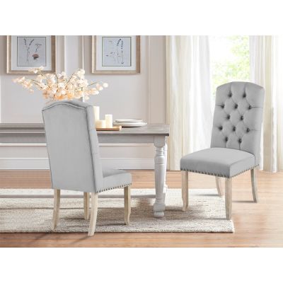 LAYLA 2PCS Velvet Dining Chair - GREY