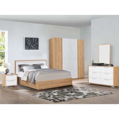 KAWEKA Queen Bedroom Furniture Package 4PCS - OAK