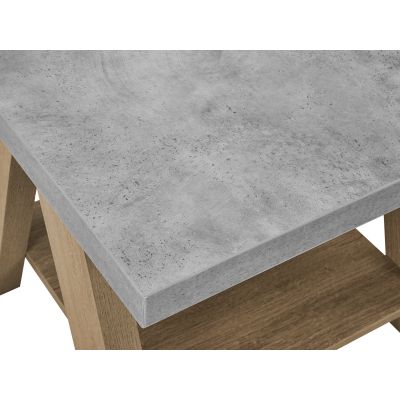 TOMMIE Square Coffee Table Side Table - CEMENT + OAK