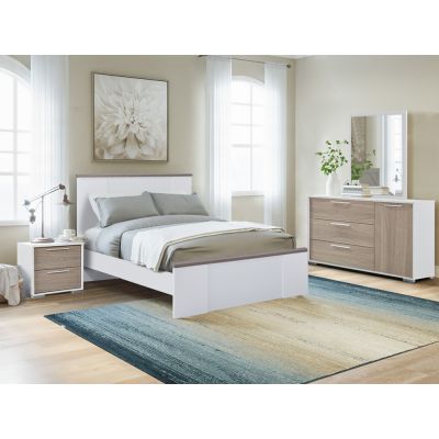 WAIPOUA Queen Bedroom Furniture Package with Dresser - GREY OAK