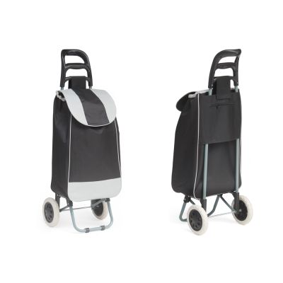 Folding Shopping Trolley Cart with Wheels - BLACK