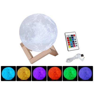 3D Moon Desk Lamp Night Light with Stand