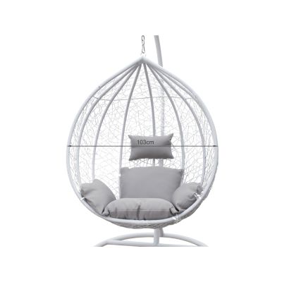 MYKONOS Rattan Outdoor Furniture Egg Swing Hanging Chair - WHITE