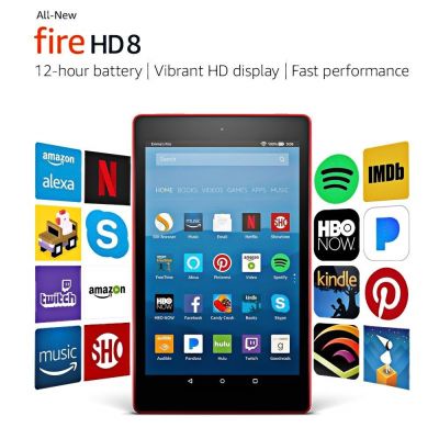 Amazon Kindle Fire HD 8'' 32GB Tablet with Alexa 7th Gen - Red
