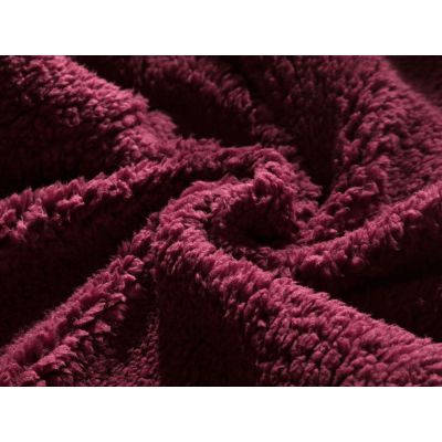 Double Layer Warm Fleece Blanket Throw Blanket - MAROON RED