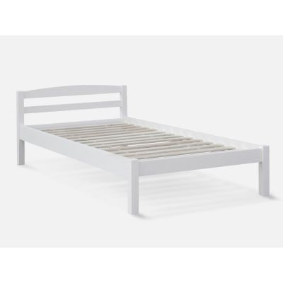 BLANC Single Wooden Bed Frame - WHITE