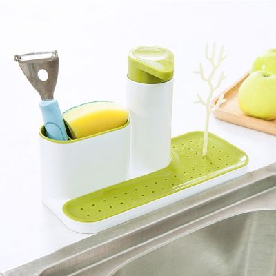 Sink Caddy Organiser with Soap Dispenser - GREEN