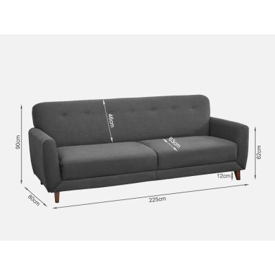 MUNICH 3-Seater Sofa Bed DARK GREY