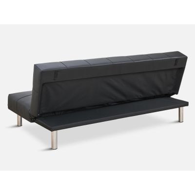 DENVER 3-Seater PU Sofa Bed BLACK