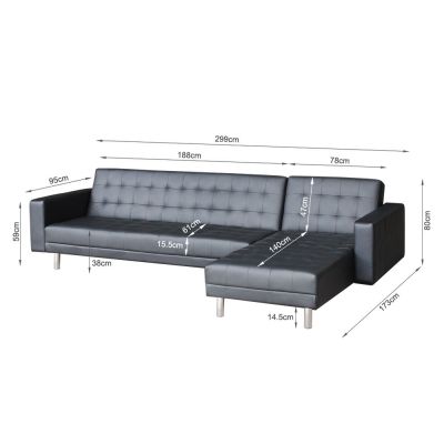 BetaLife Sofa Bed Futon with Chaise