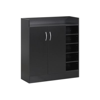 Maui 2 Door Shoe Cabinet Storage Rack - Black