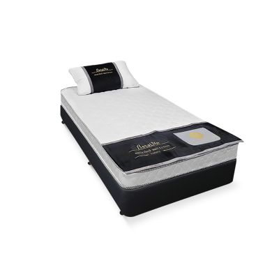 Vinson Fabric Single Bed with Basic Mattress - Black