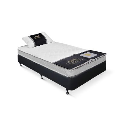 Vinson Fabric Single Bed with Basic Mattress - Black