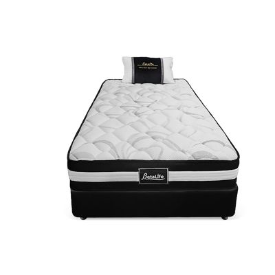 Vinson Fabric Single Bed with Ultra Comfort Mattress - Black