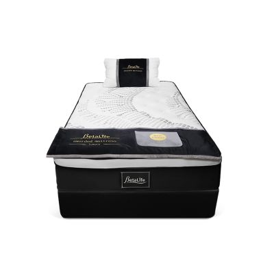 Vinson Fabric Single Bed with Premier Back Support Mattress - Black