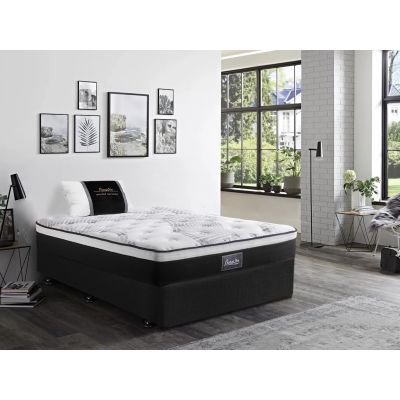 Vinson Fabric Single Bed with Premier Back Support Mattress - Black