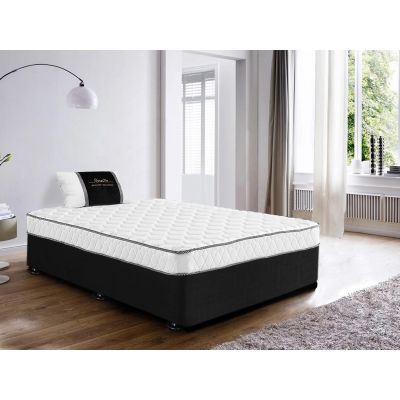 Vinson Fabric King Single Bed with Basic Mattress - Black