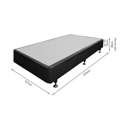 Vinson Fabric King Single Bed with Luxury Latex Mattress - Black