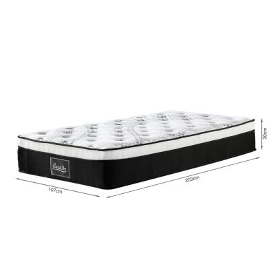 Vinson Fabric King Single Bed with Premier Back Support Mattress - Black
