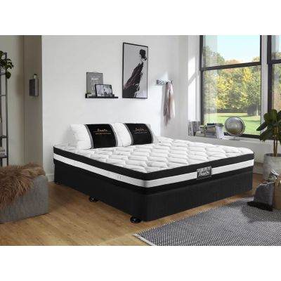 Vinson Fabric Double Bed with Ultra Comfort Mattress - Black