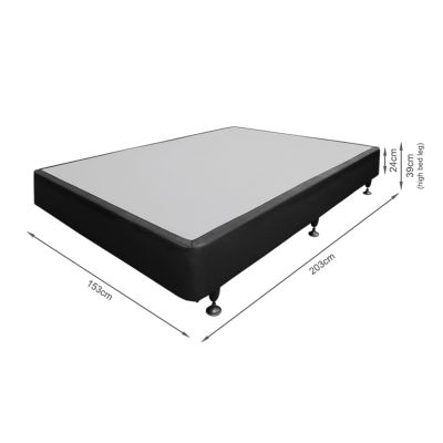 Vinson Fabric Queen Bed with Basic Mattress - Black