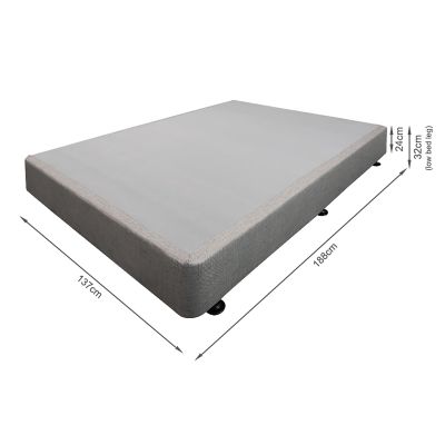 Vinson Fabric Double Bed Base - Grey