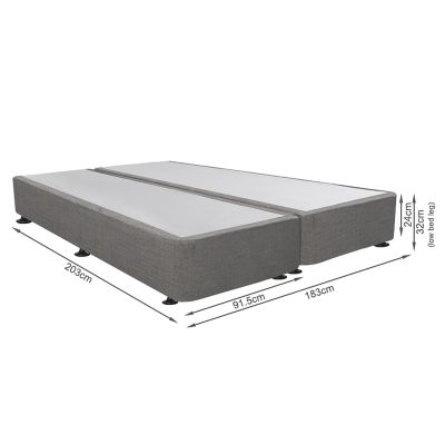 Vinson Fabric Super King Split Bed Base - Grey