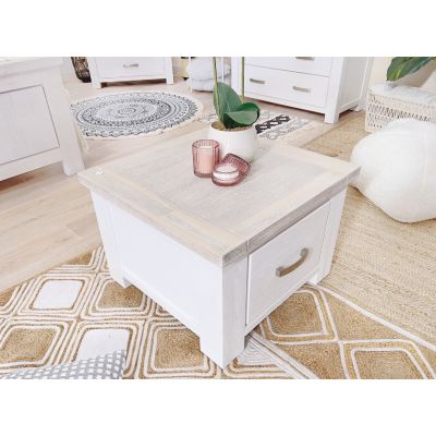 Aurora Solid Wood Lamp Table - White