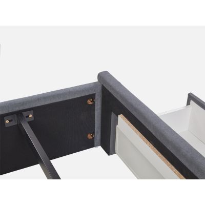 HLOLELA Queen Bed Frame with Storage - DARK GREY