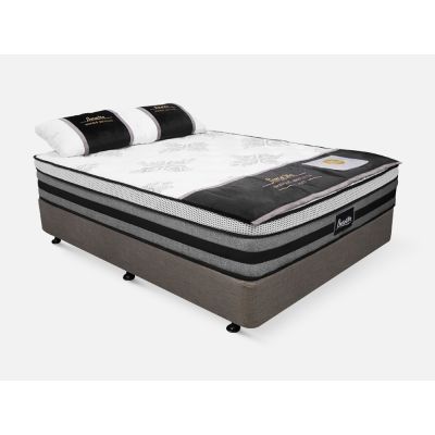 Vinson Fabric Double Bed with Luxury Latex Mattress - Slate