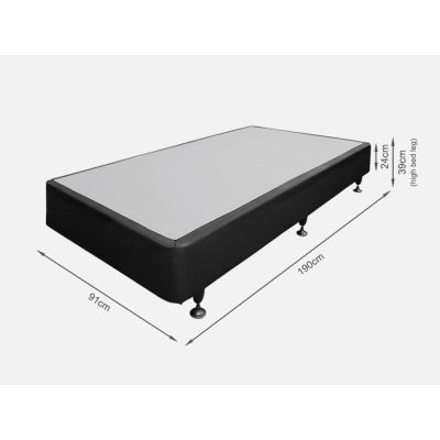 Vinson Fabric Single Bed with Deluxe Mattress - Black