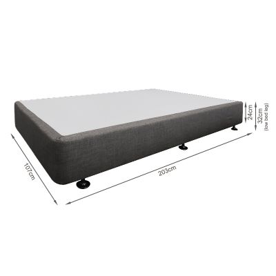 Vinson Fabric King Single Bed Base - Slate