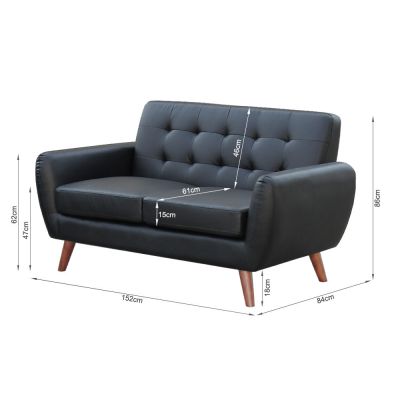BARCELONA 2-Seater PU Leather Sofa Couch