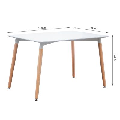 Sana Dining Table Rectangle 120 x 80cm - White