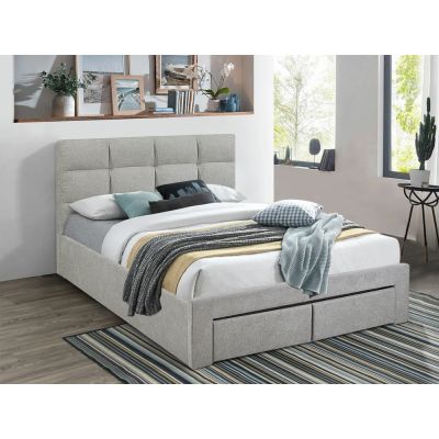 MUSALA Queen Bed Frame with Storage - LIGHT GREY