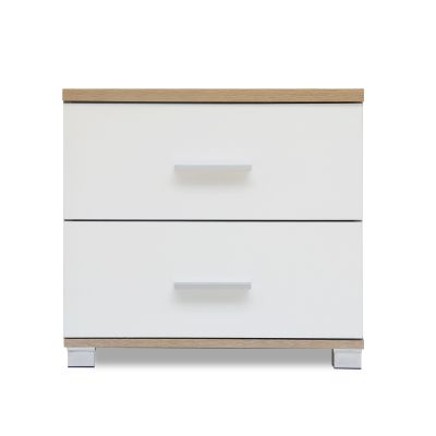 Bram Bedroom Storage Package with Low Boy 8 Drawers - Oak + White