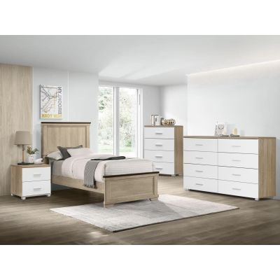 Bram 3 Piece Bedroom Storage Package - Oak + White