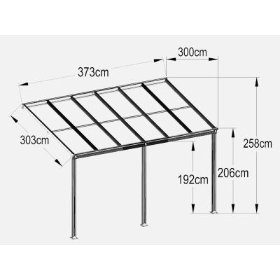Toughout Patio Canopy Roof 3.7m x 3m