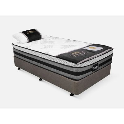 Vinson Fabric King Single Bed with Luxury Latex Mattress - Slate
