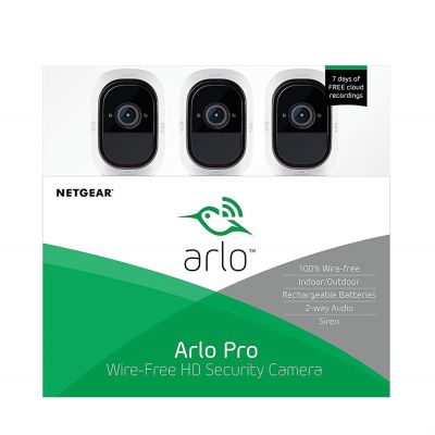 NETGEAR Arlo Pro Wire-free Outdoor 3 Camera CCTV Security System with Siren