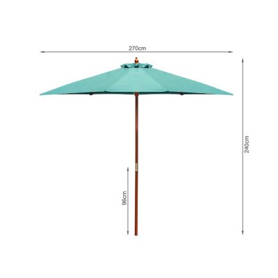 Outdoor Garden Patio Market Sun Umbrella - GREEN