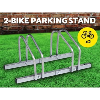 2-Bike Rack Bike Stand Storage Rack Floor Mount SILVER