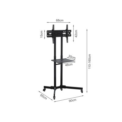 TV Stand With Wheels Height Adjustable 32-65