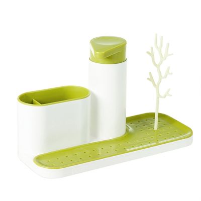 Sink Caddy Organiser with Soap Dispenser - GREEN