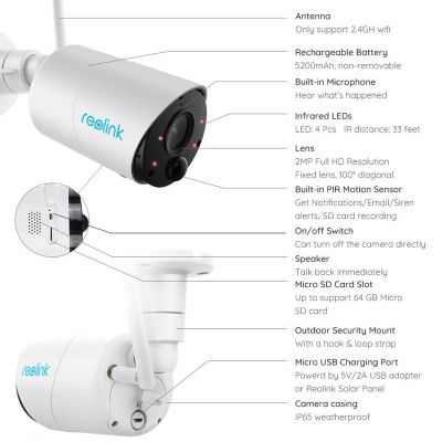 Reolink Argus Eco Wire-Free Full-HD CCTV Camera with Solar Panel