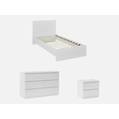 TONGASS Single Bedroom Furniture Package with Low Boy 6 Drawers